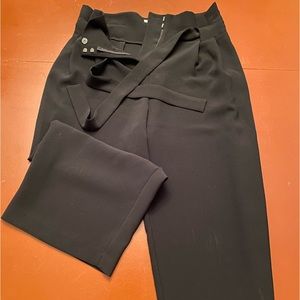 High waisted black pants with belt from H&M